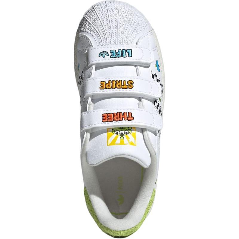 Adidas Originals Superstar 2 Low top Kids' Skateboarding Shoes White Green Sneakers JS2469