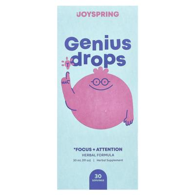 Krople Genius, Skupienie + Uwaga, 1 uncja płynu (30 ml)