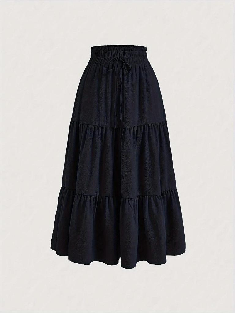 European Fashion Knot Waist Pleated Skirt