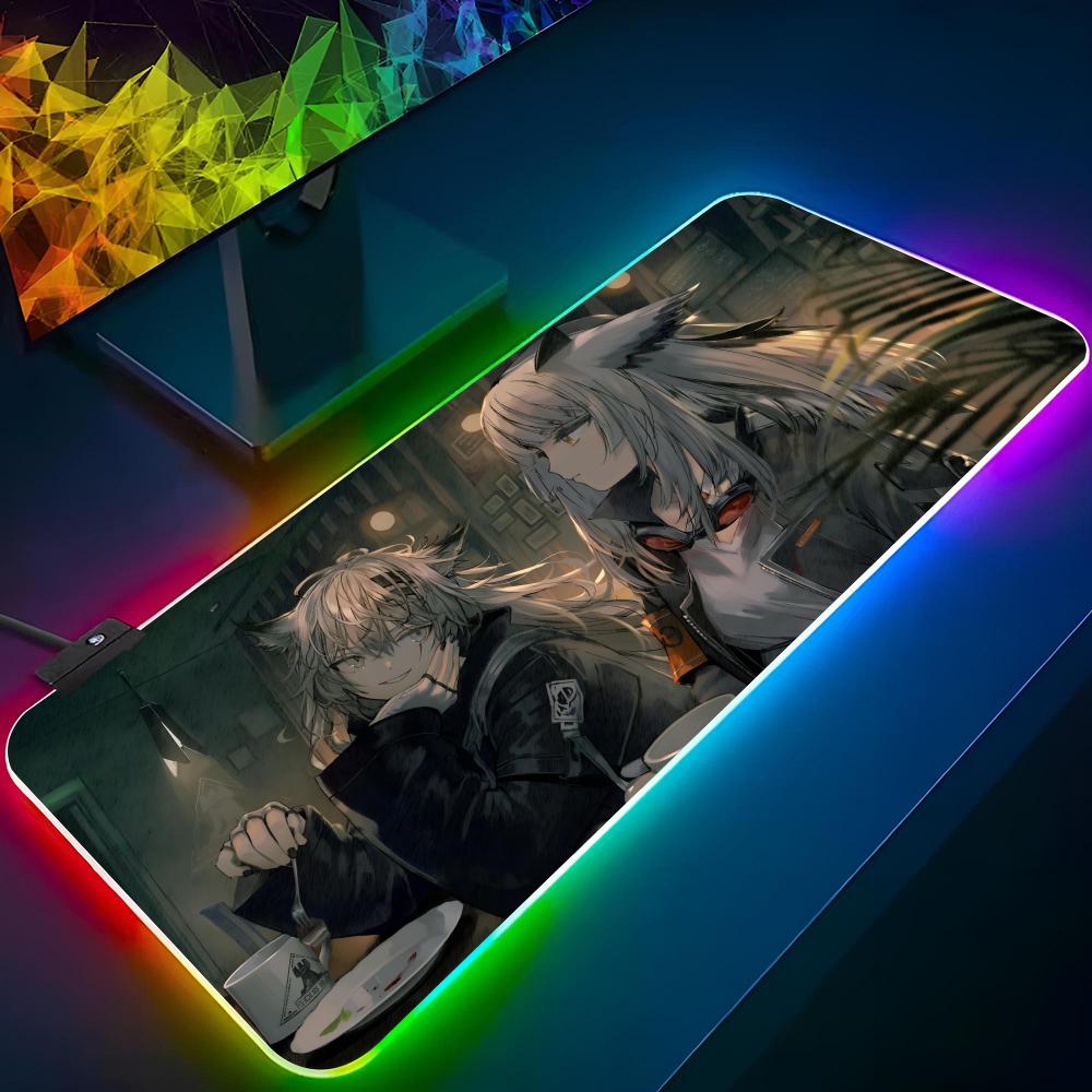 

Arknights Mouse Pad Gaming Rgb Mousepad Backlit Cool Keyboard Gamer Girl Xxl Laptop Mat Table Pads Deskpad RGB600x300x3mm