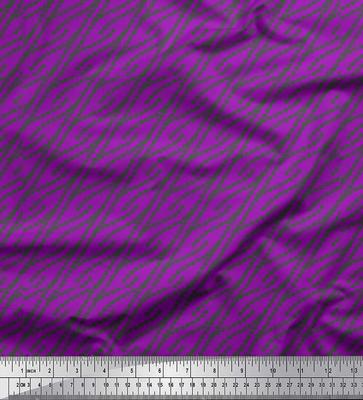 Purple Japan Crepe Satin Fabric Dot Abstract Print Fabric by the Metre 42 Inch