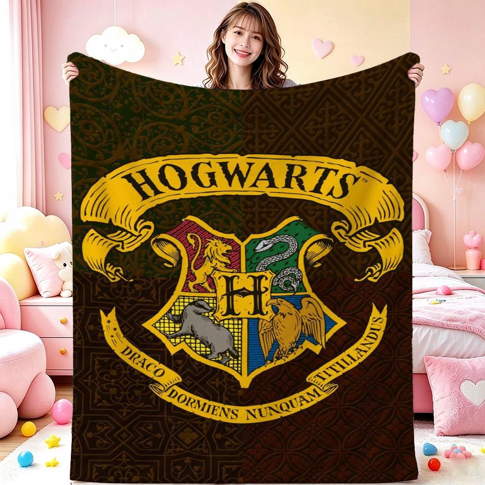 Hogwarts Magical Adventure Theme Printed Blanket Thick Warm Throw Blanket For Living Room Bedroom Study Home Decor Christmas Gift