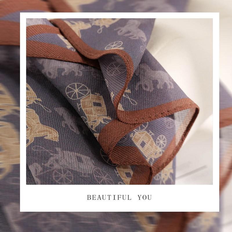 Silk Scarf Women Lightweight Square Neck Wrap Stylish Neutral Tone 2025 Fashion Accessory