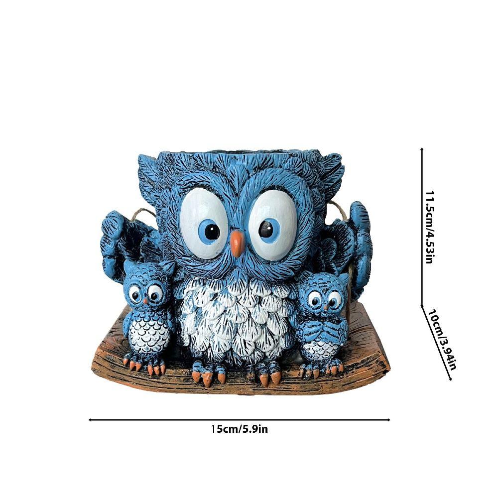 Hanging Owl Statue Planter Cute Flower Pot Creative Animal Plant Pot Desktop