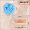 GLUN® 2 In 1 Bath Brush & 4 Piece Cleansing Loofah Sponge Combo, Exfoliating Body Brush, Premium Silicone Brush for Use In Shower, Head Scrubber & S