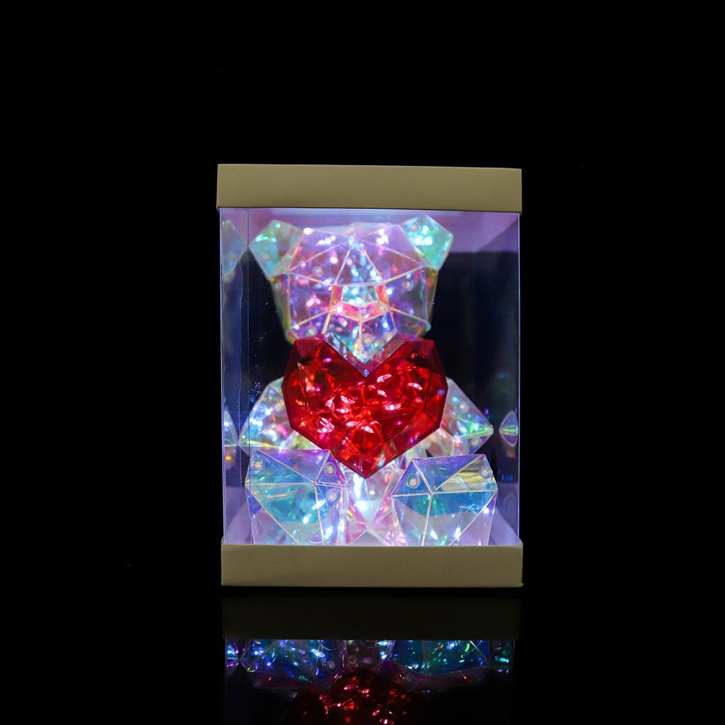 17CM Love Bears Fantasy Bear Valentine's Day Glowing Decoration Craft Gift for Girlfriend Christmas Gift Display with Box 2026