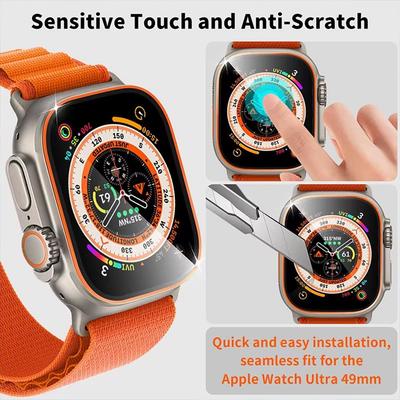 Gehärtetes Glas Displayschutz mit Titanlegierungsrahmen für Apple Watch Ultra 49mm (iWatch 8)