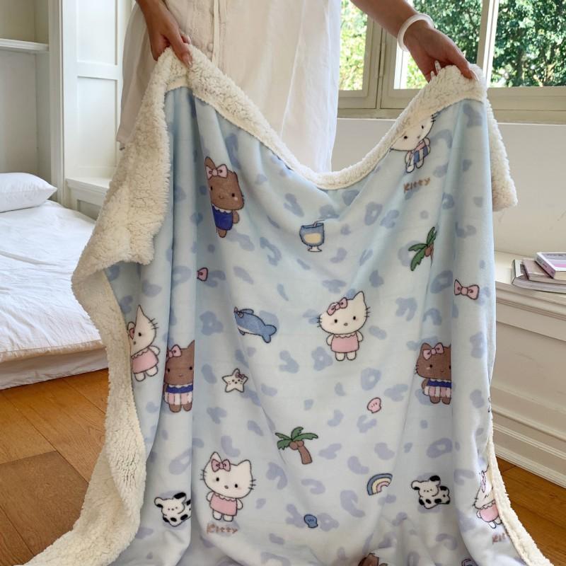 Winter Thick Milk Fleece Blanket Office Nap Sofa Bed Kids Students