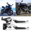 2pcs Motorcycle Brake Clutch Levers Adjustable CNC Aluminium Alloy Replacement for YAMAHA XJ6 DIVERSION 2009‑2015Silver
