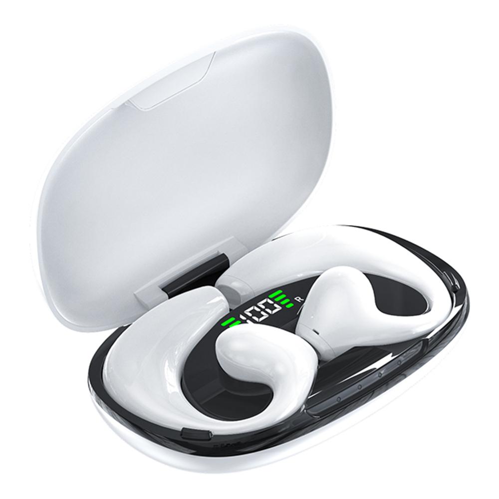 

JR02 Bluetooth-compatible Headset Wireless Headphone Earphone with Digital Display Charging Bin White