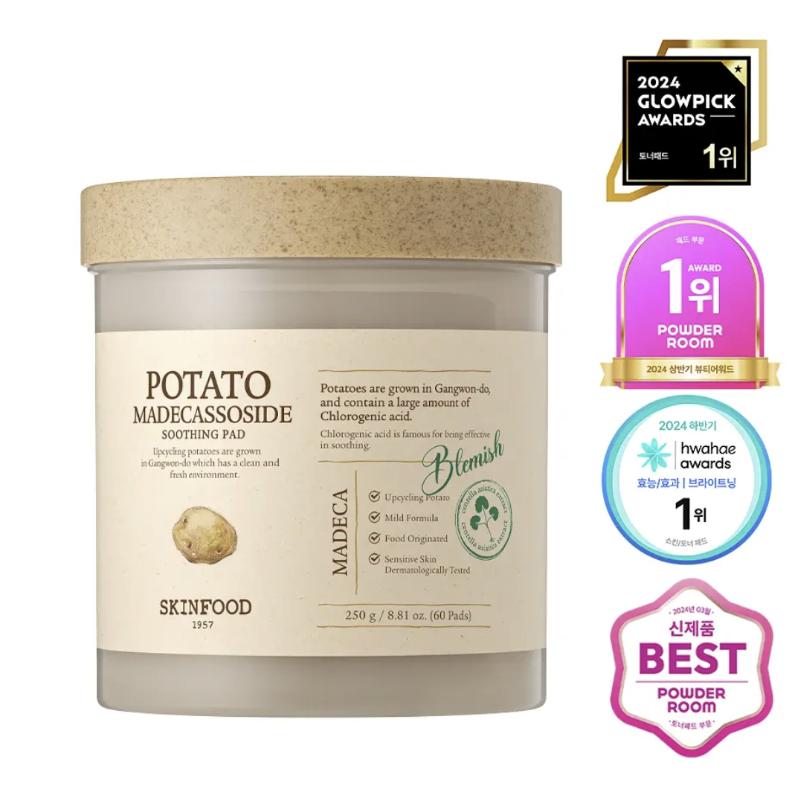 [SKINFOOD] Potato Madecassoside Soothing Pad/60EA + 10EA/Olive Young Pick