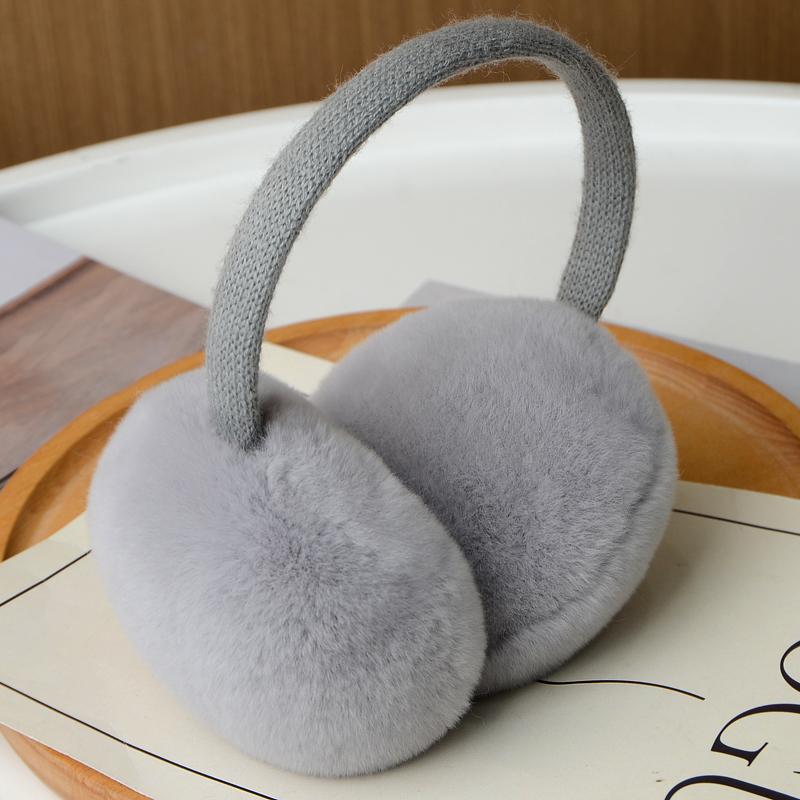 Natural 100% Rex Rabbit Fur Earmuffs Winter Accessories for Women Winter Ear Muffs Fluffy Earmuff Ear Cover for Winter