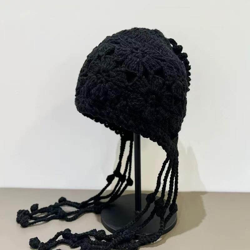 Ethnic Style Retro Knit Wool Beanie with Tassels