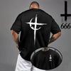 2026 Unisexs Tshirt Spring Summer Daily Casual Fashion Short Sleeve 8 Styles Satan Inverted Cross Prints Patterns Tees Oversize