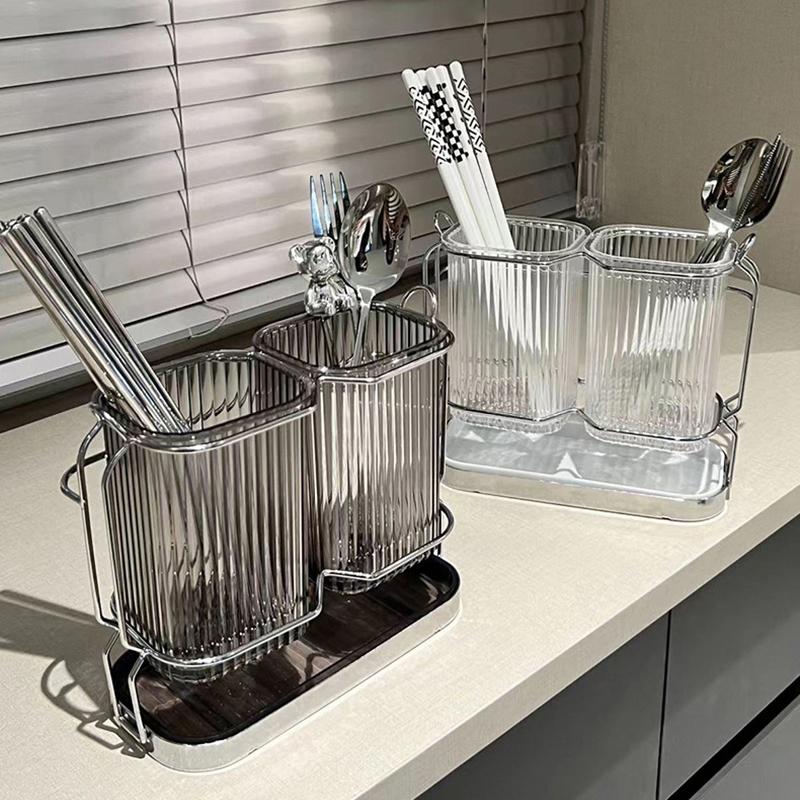 Θήκη για μαχαιροπίρουνα κουζίνας Επιτραπέζια σχάρα αποστράγγισης για μαχαιροπίρουνα Nordic Light Πολυτελή μαχαιροπίρουνα αποθήκευσης ράφι πιρούνι Θήκη για κουτάλια Οργάνωση επιτραπέζιων σκευών