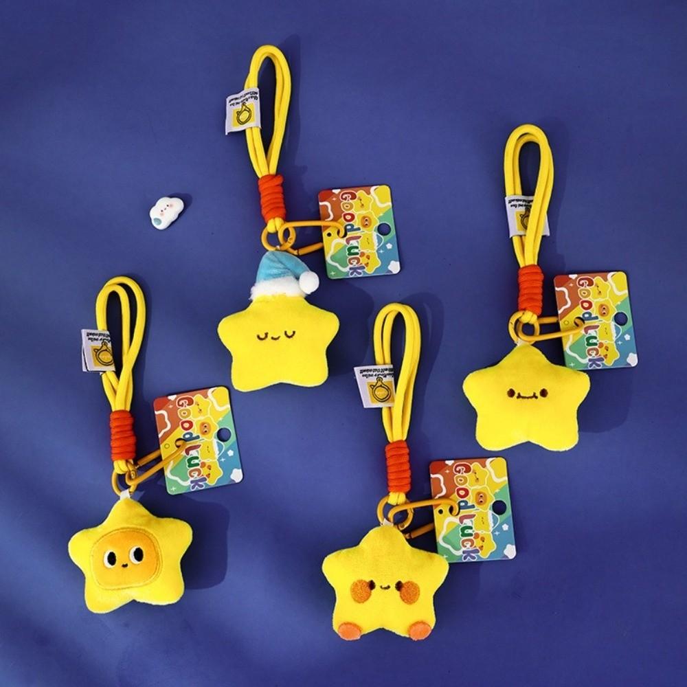 Stuffed Doll Stars Keychains Fluffy Couple Keychain Exquisite Star Plush Key Chain  Christmas Gift
