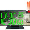 New LED Digital Mirror Desk Clock Silent Snooze Alarm Clock Temperature Display Brightness Adjustment External Power Supply