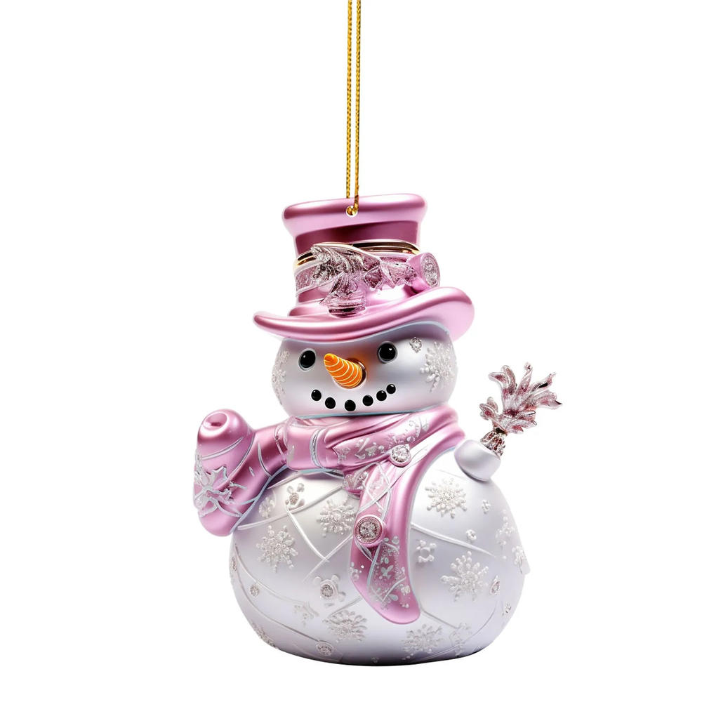 Christmas Tree Cat Pendant 2D Acrylic Christmas Hanging Decoration Funny Christmas Cat Snowman Ornaments Party Decor Xmas Gift