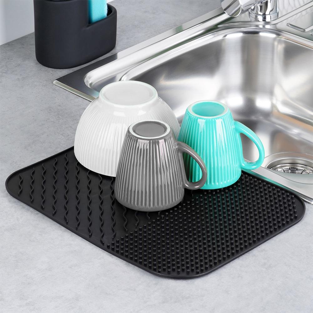 Dish Drying Mat Kitchen Rack Drainer Pots and Cups