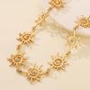 All Match Gold Color Sun Link Collarbone Necklace for Women 2024 Modern Trend Creative Alloy Sexy Short Choker Charm Zircon