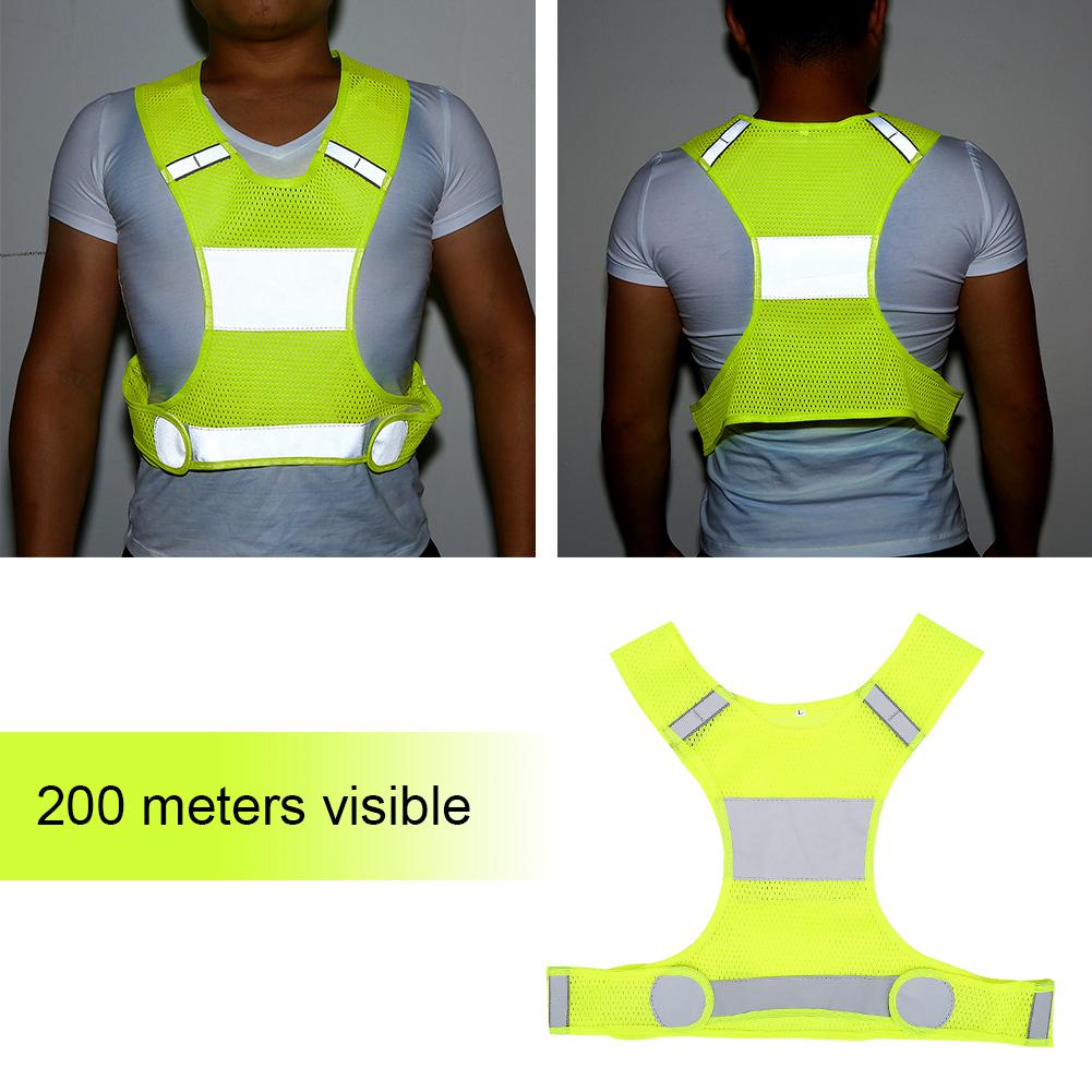 Adjustable High Visibility Reflective Safety Vest Night Running Cycling Security Clothing L