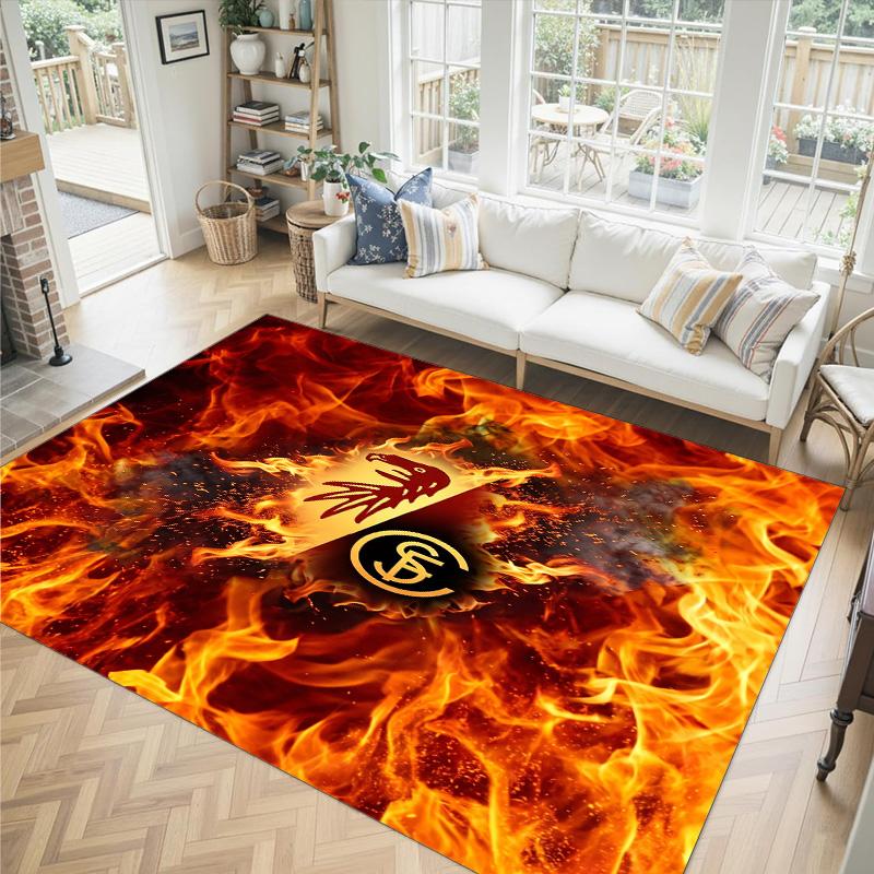 SC Freiburg FC Design Crystal Velvet Carpet Cozy Non?Slip Printed Rug For Bedroom Living Room Entrance