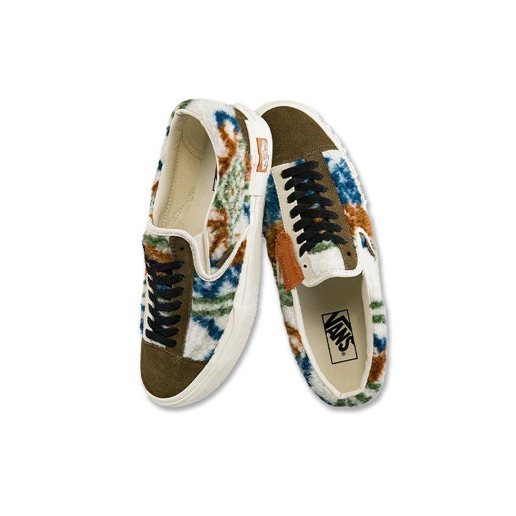 Vans Slip-On Plush Splicing Retro Color Block Casual Low-Top Skate Shoes Unisex Sneakers Green VN0A3WM52UZ