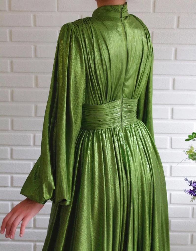2025 Primavara/Vara Rochie maxi cu leagan, verde avocado