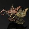 Zinc Zinc Zinc Alloy Hollow Out Wishing Desktop Decor Ornaments Aladdined Magic Lamp Incense Holder Tea Pot