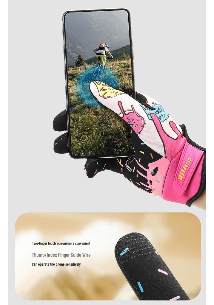Weili Outdoor Sun Protection Electric Scooter Gloves - Breathable, Quick-Dry, Wear-Resistant, Non-Slip, Full-Finger Cycling Gloves.