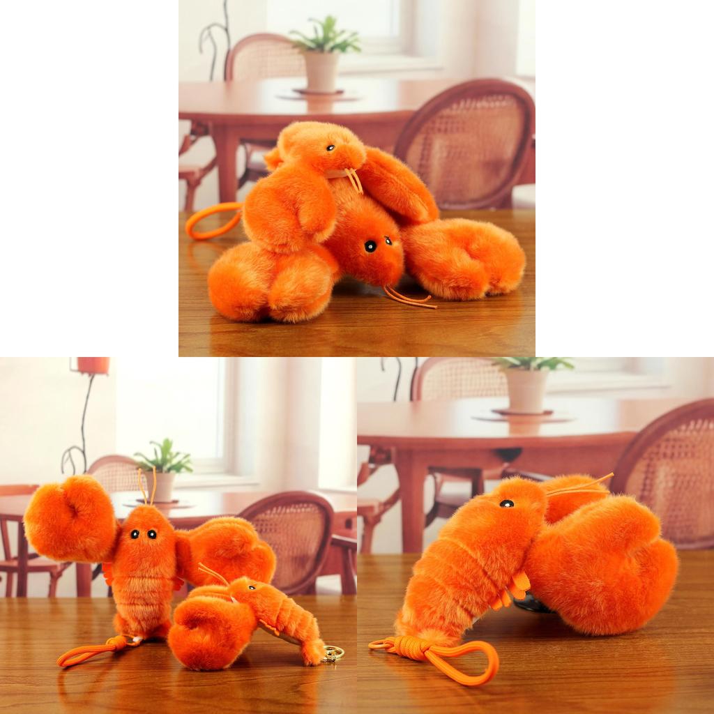 Cute Lobster Plush Toy Keychain With Pp Cotton Filling For Bag Decoration And Gifts