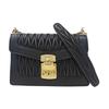[Pre-Owned] Miu Confidential Smooth Edged Elegant Metal Lock Clasp Lambskin Envelope Crossbody Shoulder Bag - Very Good #1PLWY0U
