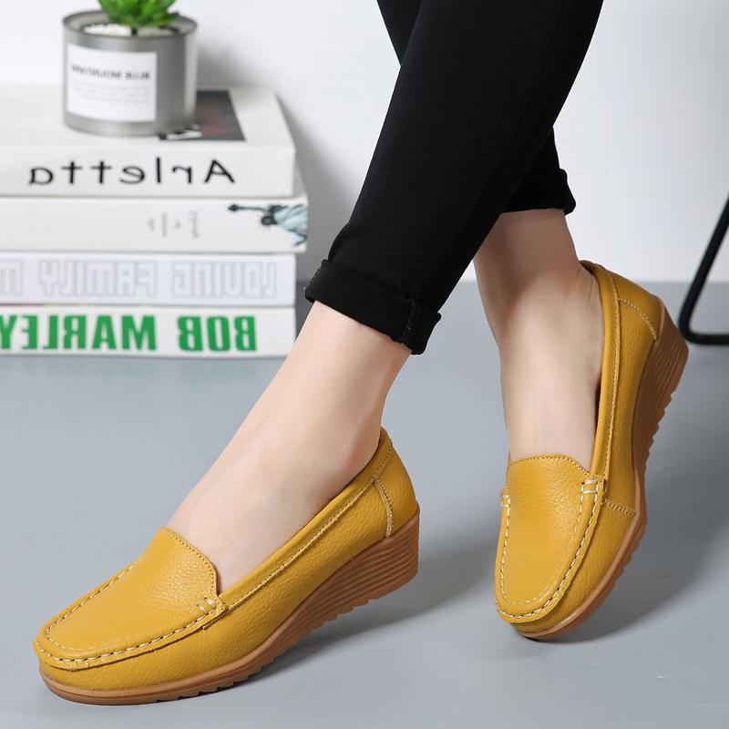 Scarpe basse da donna in pelle con plateau per primavera/autunno