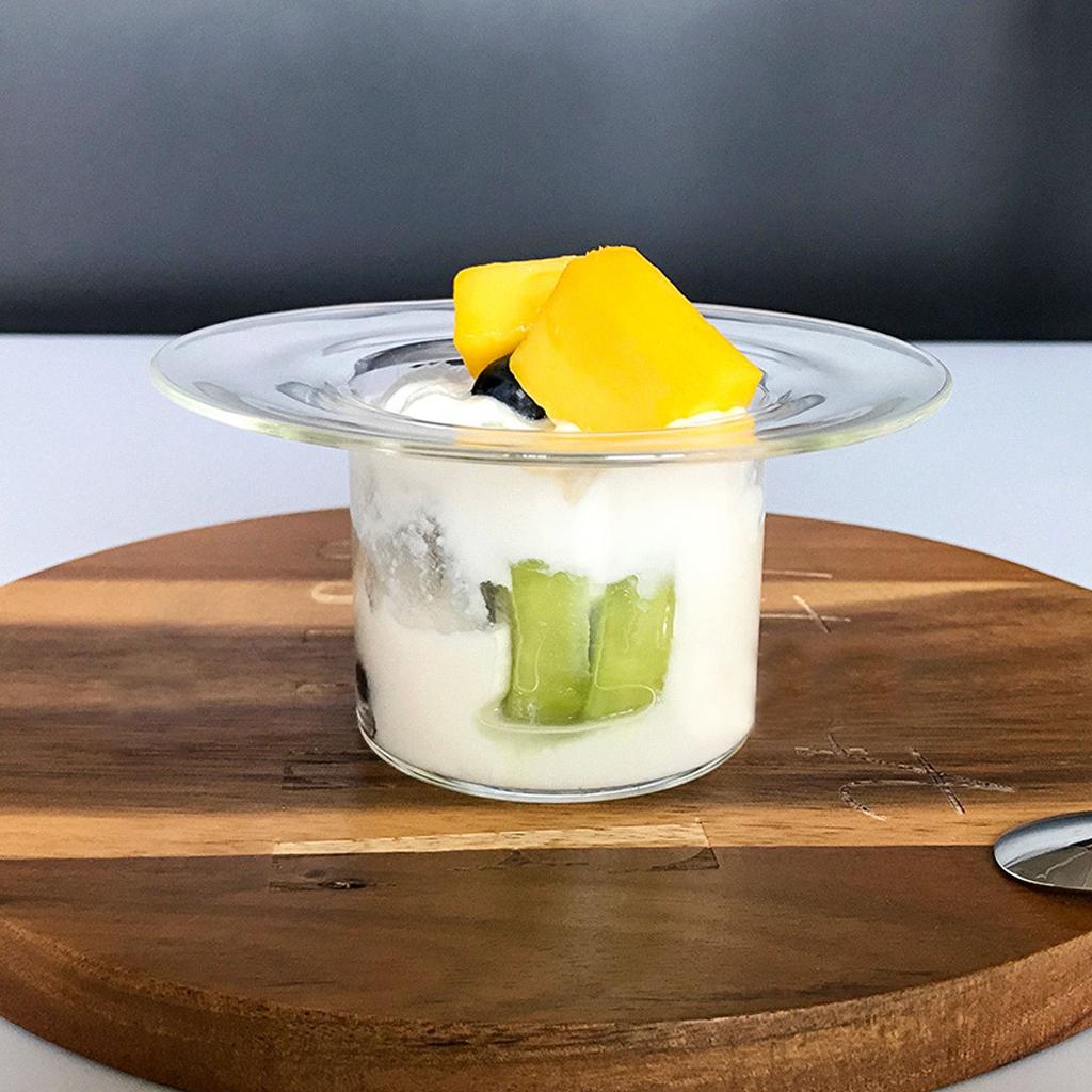 Transparent Straw Hat Shaped Glass Bowl INS Style Ice Cream Dessert Yogurt Fruit Bowls Container Kitchen Tableware