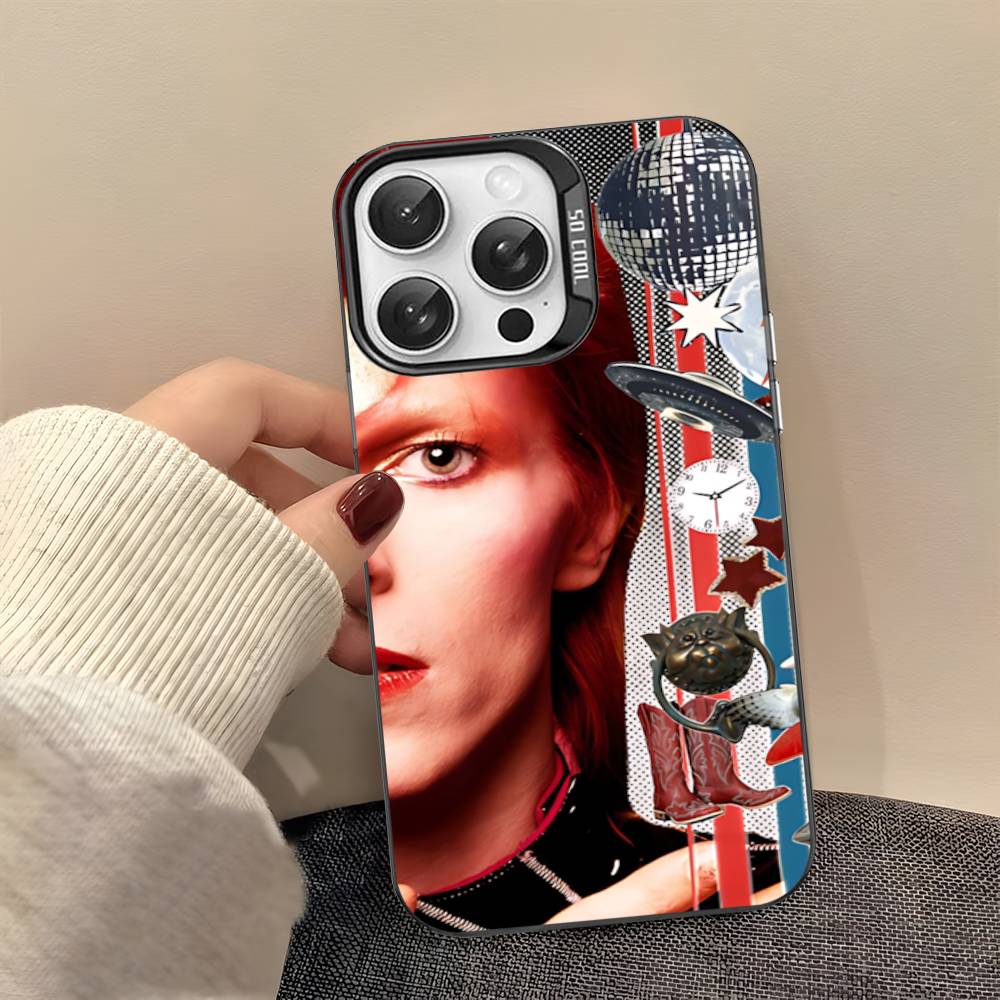 Classic D-DavidS Singer B-BowieS Phone Case For IPhone 17 16 15 14 11 12 13 Pro Max Pro Plus Colored Silver Cover