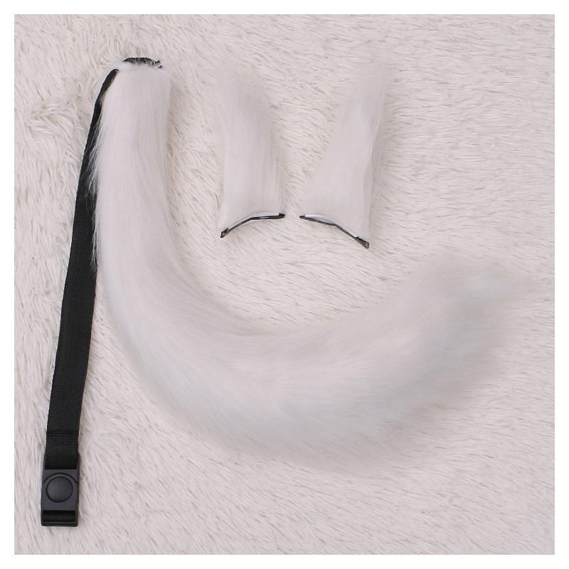 Un accessoire de cosplay de fille renard fait main, une barrette d'oreille de bête, une queue de bête, un ensemble queue paire d'oreilles de renard