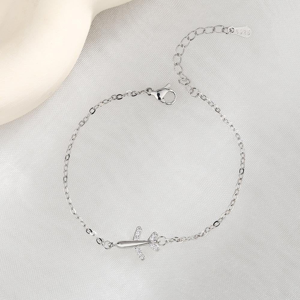 Good Meowning Paper Airplane Diamond Bracelet: Minimalist Summer Bangle for Women & Students