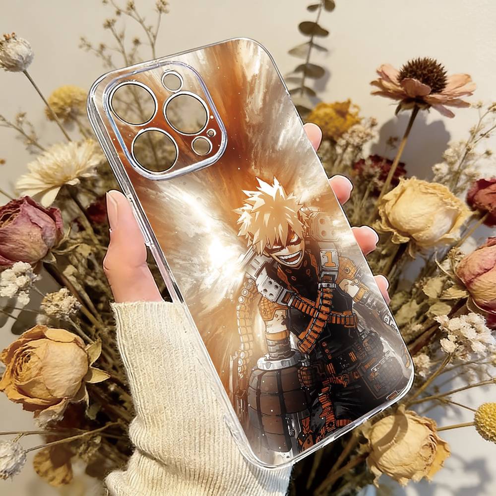 

My Hero Academia Katsuki Bakugo Phone Case Transparent Silicone Soft For iPhone 17 16 15 14 13 12 11 Mini Pro Max Plus iPhone17promax