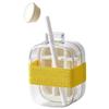 Ice Cube Bottle with Straw 2-in-1 Water Bottle with Strap Ice Cube Mold Portable Ice Cube Making Bottle for Outdoor Travel