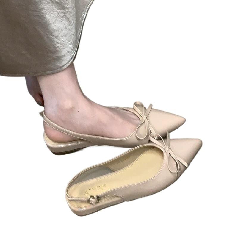 New Summer Women Luxury Butterfly-knot Cover Toe Sandals Fashionable Low Heels Singbacks Shoes Ladies Casual Party Dress Sandals