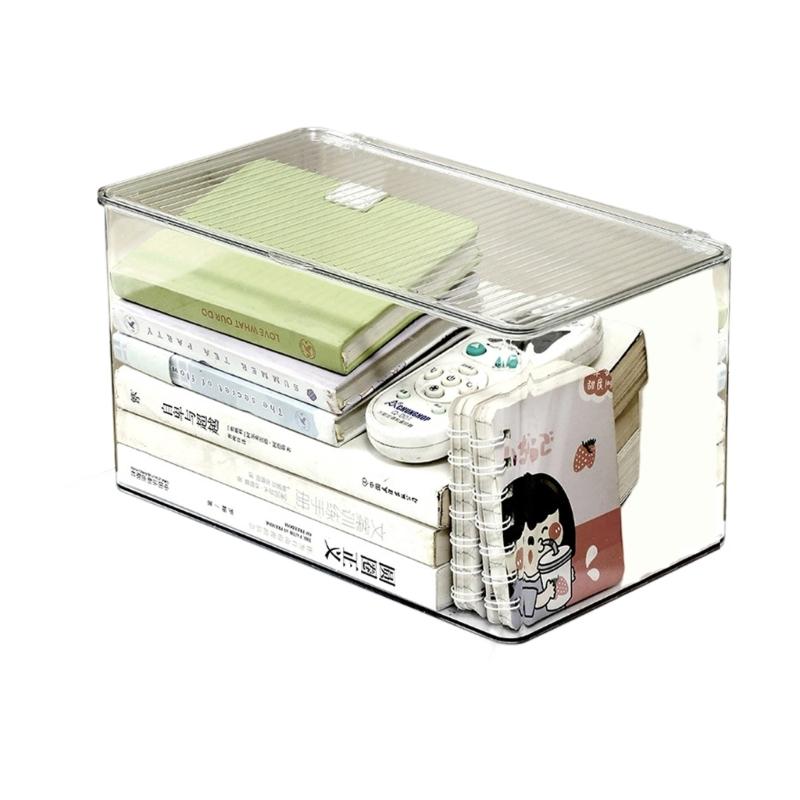 Transparent Acrylic Desktop Organiser Box Flips Lid for Quick Access and Organized Items for Desk Organization