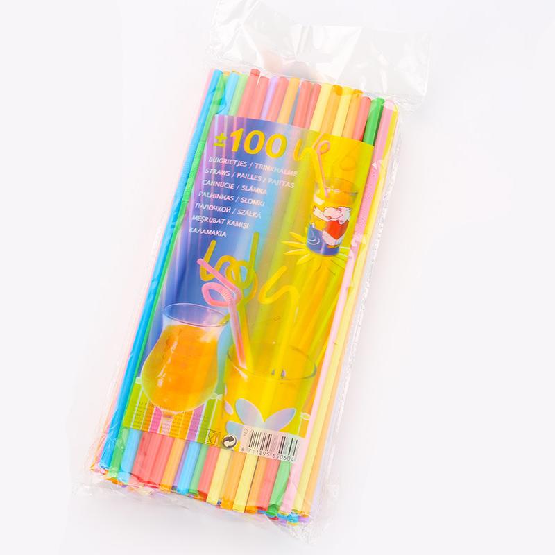 

100pcs Colorful Drinking Kunststof Straws Bar Party Wedding Kitchen pajitas plastique Beverage Straw