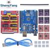 TZTUNO R3 Shield V3 Engraving Machine 3D Printe+ 4pcs DRV8825 Or A4988 Driver Expansion Board For Arduino With USB Cable