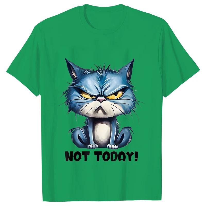 

Забавные футболки с принтом саркастичного антисоциального настроя для женщин, футболки со злым котом, футболки для интровертов «Не сегодня», женские футболки 4XL