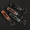 Luxury Anti-Lost Leather Car Keychain for Jeep Renegade Wrangler JK Grand Cherokee Compass Auto Key Fob Holder Car AccessoriesG