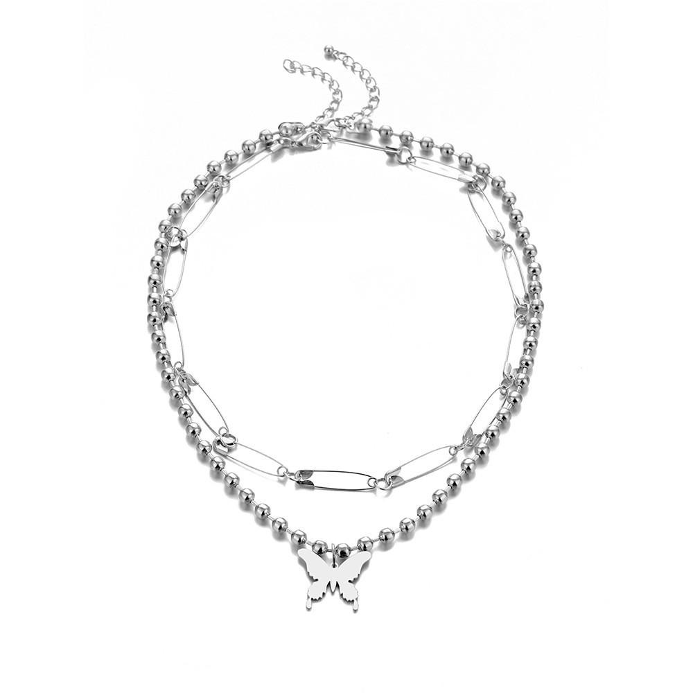 And Trendy Elegant Gold Layered Necklace Featuring A Chic Design Geometric