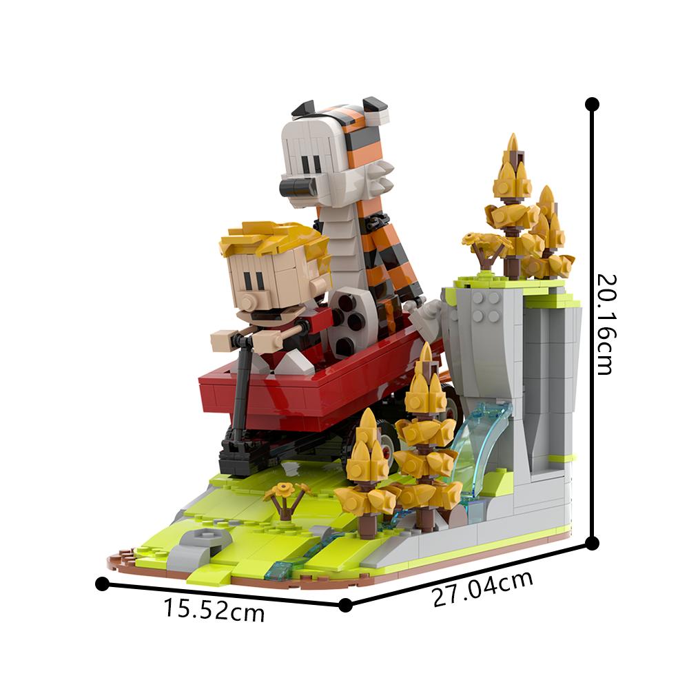 Gobricks MOC Calvined and Hobbes Bricks Model Calvined and Hobbes Cartoon Tiger Building Blocks Toys Gift