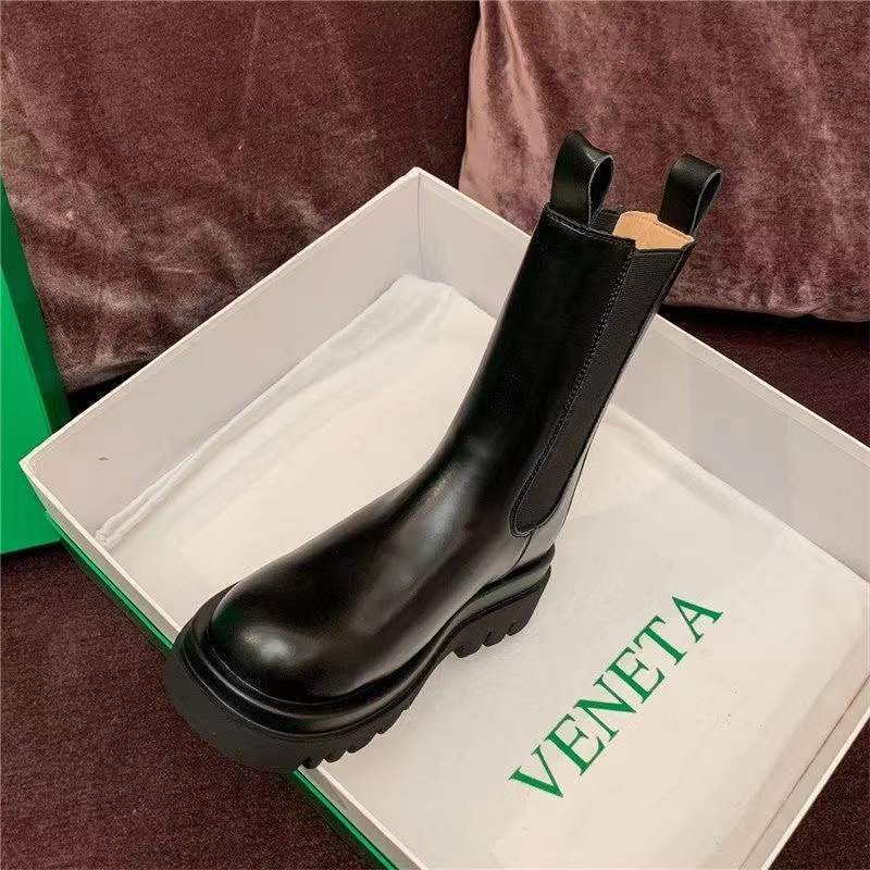The same Martin boots women's British style spring and autumn single boots locomotive medium tube cigarette boots thick-soled Chelsea short boots