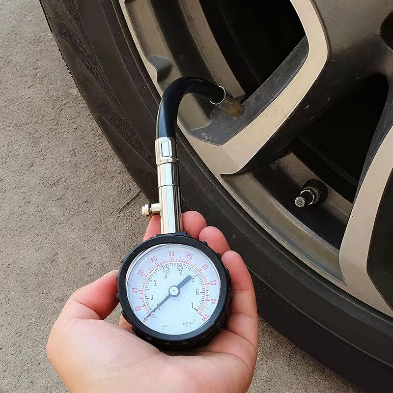 1pc Auto Motorcycle Accessories Car 0-100PSI Wheel Air Pressure Checker Adapter High-Precision Long Tube Tire Pressure Tester