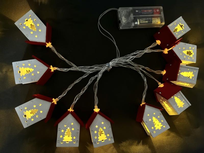 

Милые мини рождественские деревянные домики в форме гирлянды светодиодные гирлянды в виде деревянного домика рождественские елочные подвесные светильники для рождественского дома Ноэль